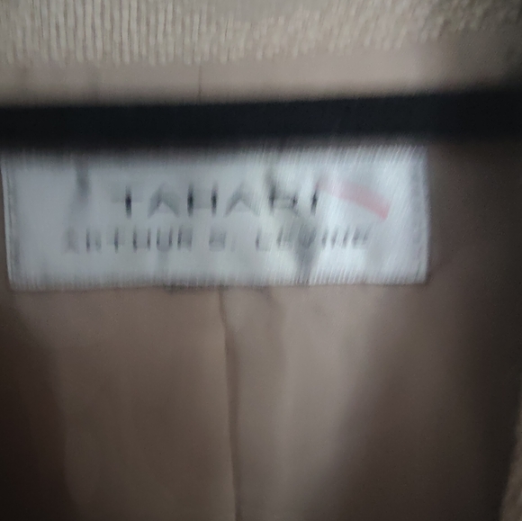 Tahari Arthur Levine Tan Double Breasted Blazer Size 14 - Picture 3 of 8